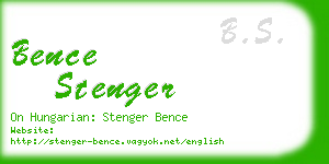 bence stenger business card